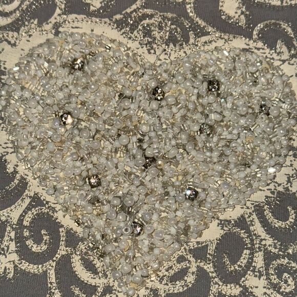 Twisted Heart America deadstock Y2K sherpa hoodie with heart beading detail EUC - Picture 13 of 14